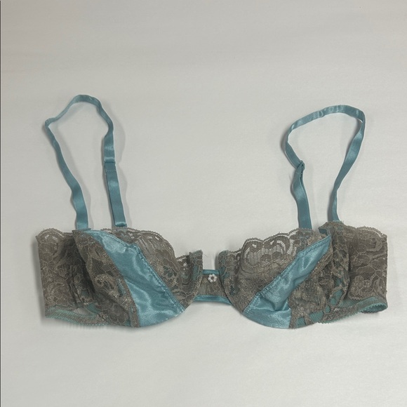 Dior Other - Dior Lace Trim Bra in Teal and Gray